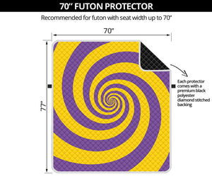 Purple And Yellow Spiral Illusion Print Futon Protector