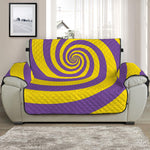 Purple And Yellow Spiral Illusion Print Half Sofa Protector