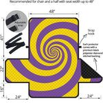 Purple And Yellow Spiral Illusion Print Half Sofa Protector