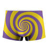 Purple And Yellow Spiral Illusion Print Men's Boxer Briefs