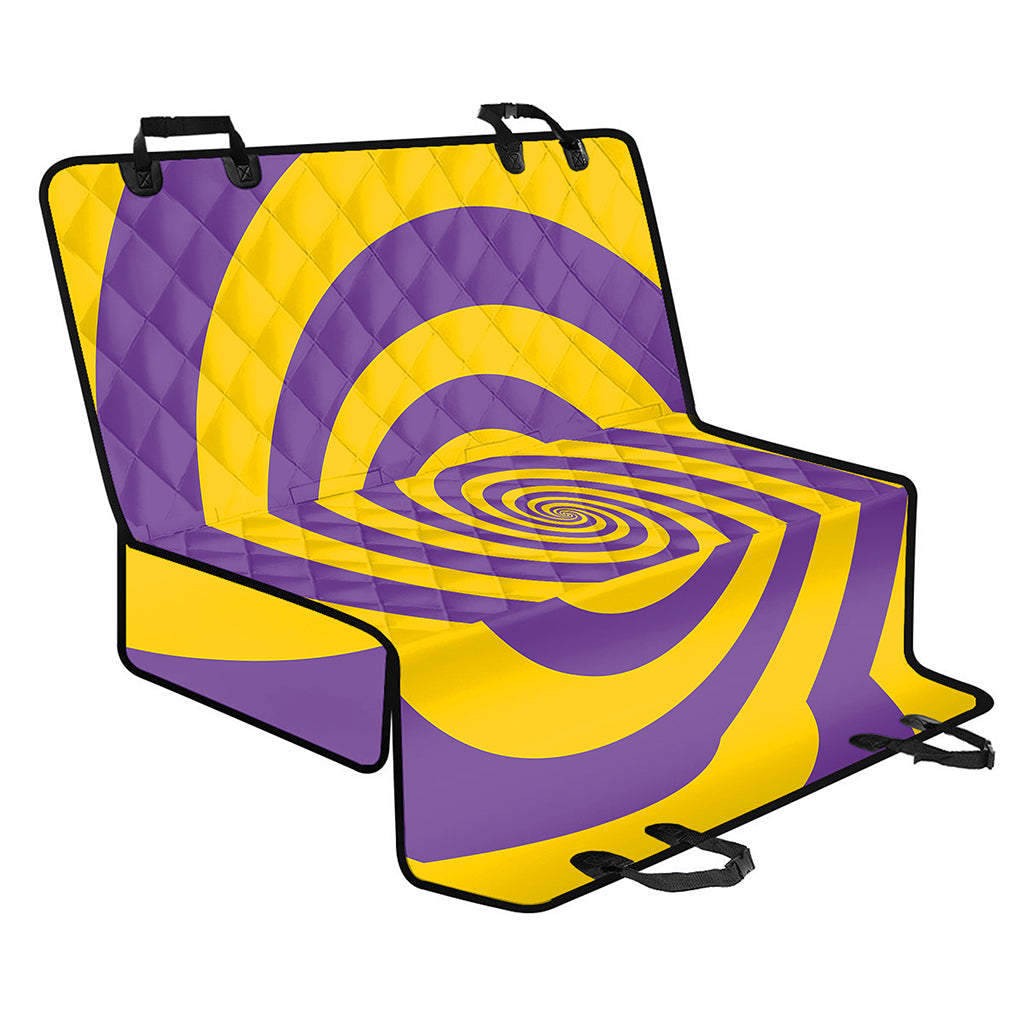 Purple And Yellow Spiral Illusion Print Pet Car Back Seat Cover