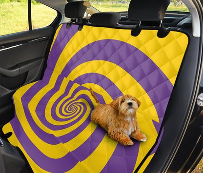 Purple And Yellow Spiral Illusion Print Pet Car Back Seat Cover