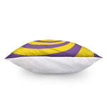 Purple And Yellow Spiral Illusion Print Pillow Cover