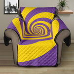 Purple And Yellow Spiral Illusion Print Recliner Protector