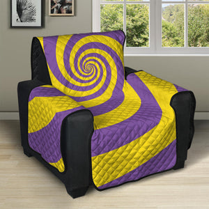 Purple And Yellow Spiral Illusion Print Recliner Protector