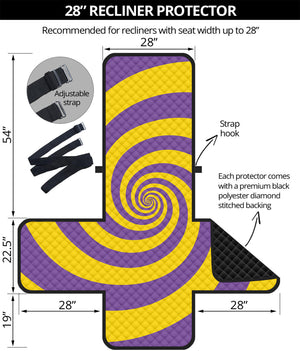 Purple And Yellow Spiral Illusion Print Recliner Protector