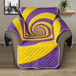 Purple And Yellow Spiral Illusion Print Recliner Protector