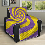 Purple And Yellow Spiral Illusion Print Recliner Protector