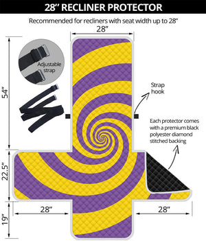 Purple And Yellow Spiral Illusion Print Recliner Protector