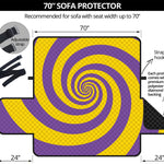 Purple And Yellow Spiral Illusion Print Sofa Protector