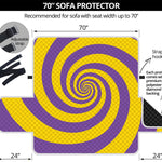 Purple And Yellow Spiral Illusion Print Sofa Protector