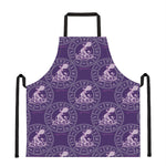 Purple Aquarius Zodiac Pattern Print Apron