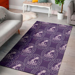 Purple Aquarius Zodiac Pattern Print Area Rug