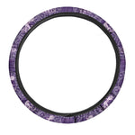 Purple Aquarius Zodiac Pattern Print Car Steering Wheel Cover