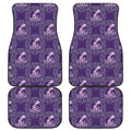 Purple Aquarius Zodiac Pattern Print Front and Back Car Floor Mats