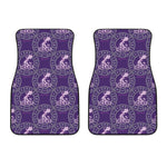 Purple Aquarius Zodiac Pattern Print Front Car Floor Mats