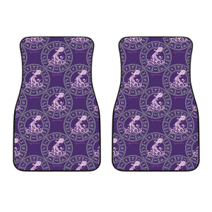 Purple Aquarius Zodiac Pattern Print Front Car Floor Mats