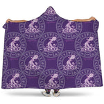 Purple Aquarius Zodiac Pattern Print Hooded Blanket