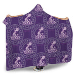 Purple Aquarius Zodiac Pattern Print Hooded Blanket