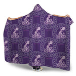 Purple Aquarius Zodiac Pattern Print Hooded Blanket