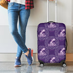 Purple Aquarius Zodiac Pattern Print Luggage Cover