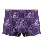 Purple Aquarius Zodiac Pattern Print Men's Boxer Briefs