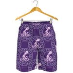 Purple Aquarius Zodiac Pattern Print Men's Shorts