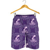 Purple Aquarius Zodiac Pattern Print Men's Shorts