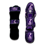 Purple Aquarius Zodiac Pattern Print Muay Thai Shin Guard