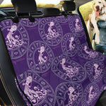 Purple Aquarius Zodiac Pattern Print Pet Car Back Seat Cover