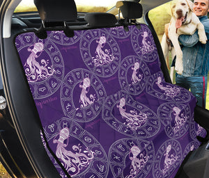 Purple Aquarius Zodiac Pattern Print Pet Car Back Seat Cover