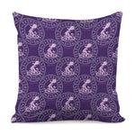Purple Aquarius Zodiac Pattern Print Pillow Cover