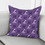 Purple Aquarius Zodiac Pattern Print Pillow Cover
