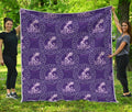 Purple Aquarius Zodiac Pattern Print Quilt