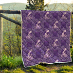 Purple Aquarius Zodiac Pattern Print Quilt