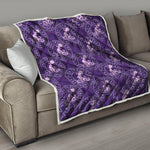 Purple Aquarius Zodiac Pattern Print Quilt