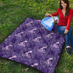 Purple Aquarius Zodiac Pattern Print Quilt