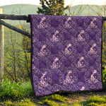 Purple Aquarius Zodiac Pattern Print Quilt