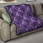 Purple Aquarius Zodiac Pattern Print Quilt