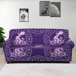 Purple Aquarius Zodiac Pattern Print Sofa Cover