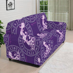 Purple Aquarius Zodiac Pattern Print Sofa Cover