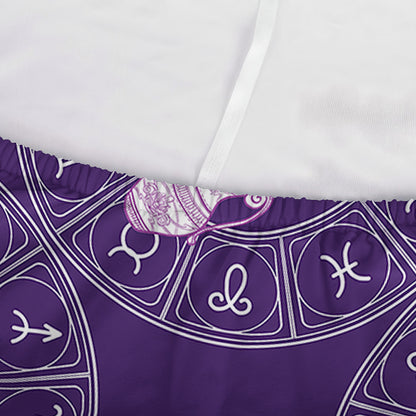 Purple Aquarius Zodiac Pattern Print Sofa Cover
