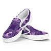 Purple Aquarius Zodiac Pattern Print White Slip On Shoes