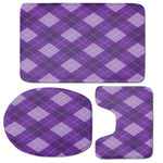 Purple Argyle Pattern Print 3 Piece Bath Mat Set