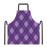 Purple Argyle Pattern Print Apron