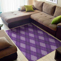 Purple Argyle Pattern Print Floor Mat
