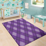 Purple Argyle Pattern Print Area Rug