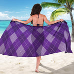 Purple Argyle Pattern Print Beach Sarong Wrap