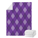 Purple Argyle Pattern Print Blanket