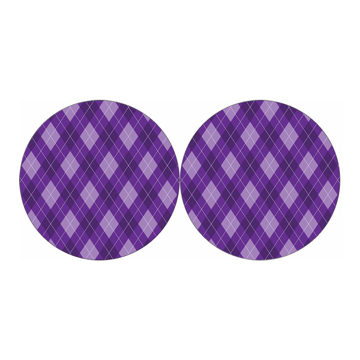 Purple Argyle Pattern Print Car Coasters